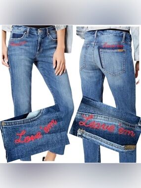 Joes The Smith Mid-Rise Straight Ankle "Love 'em & Leave 'em" Raw Hem Jeans (25)